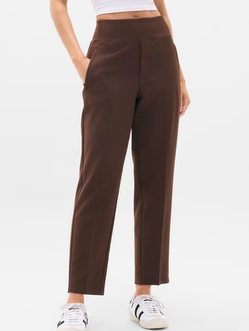 Athleta Women's Endless High Rise Woodland Brown Pull-On Ponte Pants Sz 4 Casual